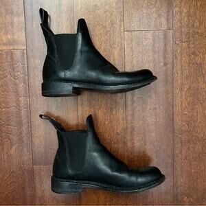 rag & bone Black Leather Chelsea Ankle Boots, Size 8.